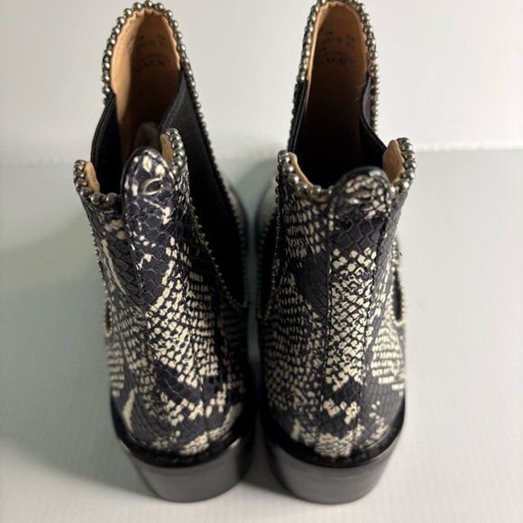 New Coach Bowery Bead Chain Leather Snakeskin G4368 Chelsea Ankle Boot 8 / 38.5 - Picture 3 of 16